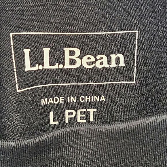 L.L. Bean Pull On Straight Leg Stretch Cotton Black Comfort Pants Large Petite - Picture 7 of 7